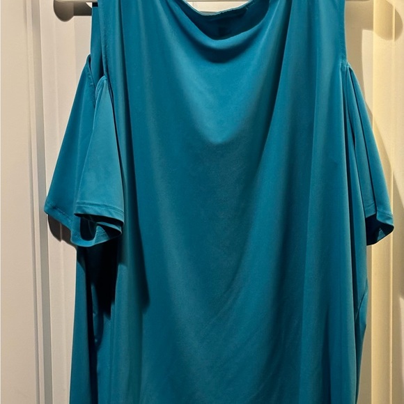 Ellen Tracy 3X short sleeve open shoulder blouse - Picture 2 of 4